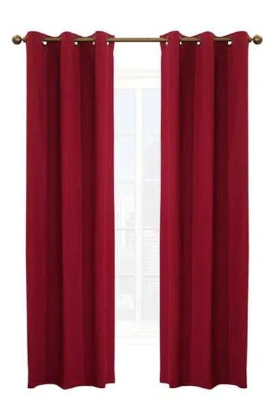 Outdoor Decor By Commonwealth Set Of 2 Cotton Curtain Panels In Burgundy