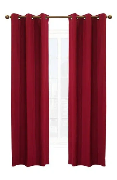 Outdoor Decor By Commonwealth Set Of 2 Cotton Curtain Panels In Burgundy