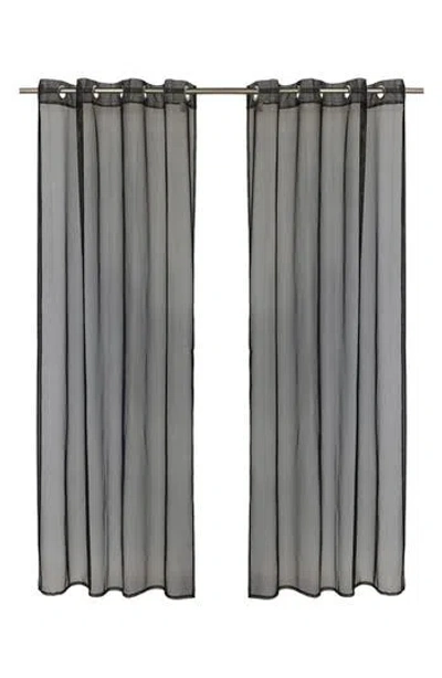 Outdoor Decor By Commonwealth Set Of 2 Outdoor Grommet Window Panels In Black