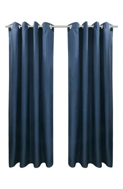 Outdoor Decor By Commonwealth Set Of 2 Outdoor Grommet Window Panels In Indigo