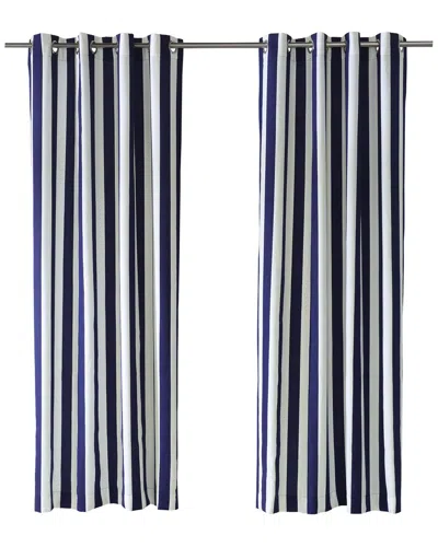 Outdoor Decor Coastal Stripe Outdoor Grommet Curtain Panel Window Dressing