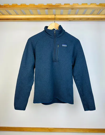 Pre-owned Outdoor Life X Patagonia Vintage Patagonia 1/3 Zip Fleece Sweatshirt In Blue