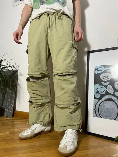 Pre-owned Outdoor Life X Vintage Baggy Rap Pants Tracking Transformer Multipocket In Beige