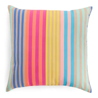 Outdoor Oasis 20"x 20" Stripe Print Square Throw Pillow In Multi