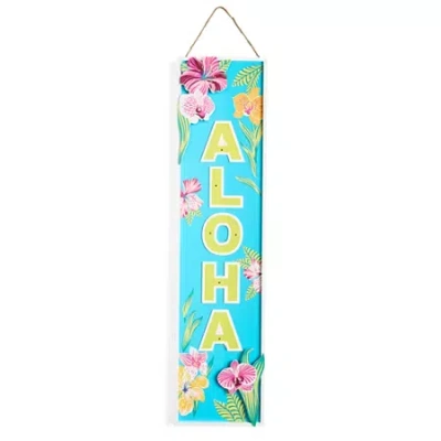 Outdoor Oasis Aloha Porch Sign In Blue