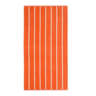 Outdoor Oasis Cabana Stripe Double-sided Beach Towel In Orange