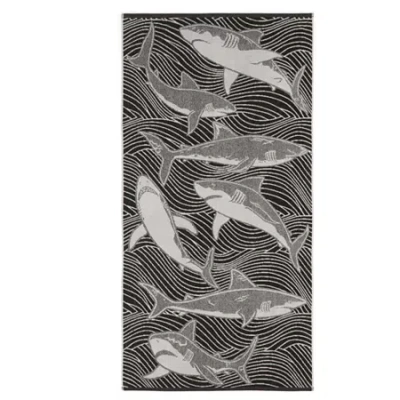 Outdoor Oasis Jacquard Beach Towel In Black