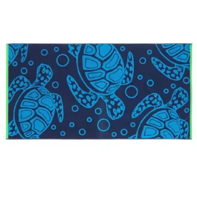 Outdoor Oasis Jacquard Beach Towel In Blue