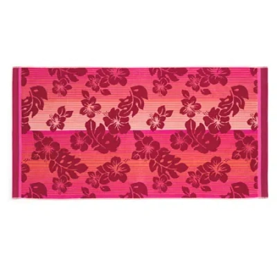 Outdoor Oasis Jacquard Beach Towel In Pink