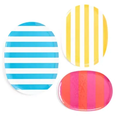 Outdoor Oasis Multistripe 3-pc. Serving Tray