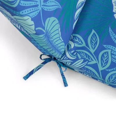 Outdoor Oasis Tropical Print Fade Resistant Patio Chair Cushion In Neutral