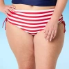 Outdoor Oasis Womens Striped Plus Bikini Swimsuit Bottom In Red