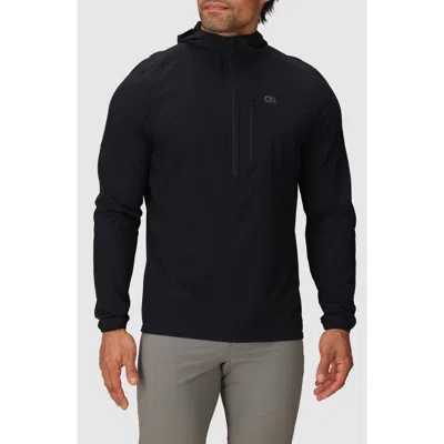 Outdoor Research Astroman Air Sun Half Zip Hoodie In Black