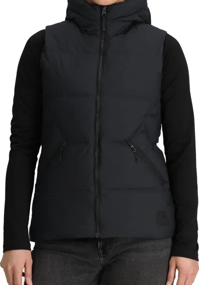 Outdoor Research Coze Hooded Down Insulated Vest In Black