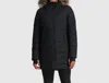 Outdoor Research Coze Lux 700 Fill Power Down Parka With Faux Fur Trim Hood In Black