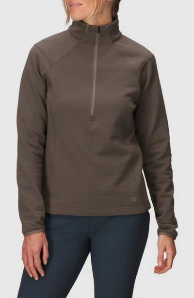Outdoor Research Crescent Fleece Half Zip Pullover In Brown
