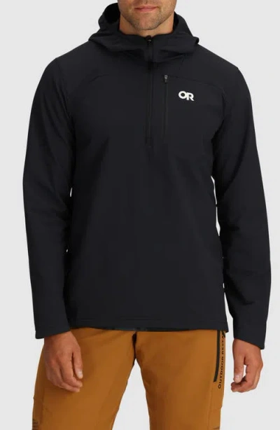 Outdoor Research Freewheel Mountain Bike Half Zip Hoodie In Black