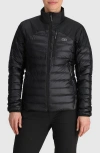 Outdoor Research Helium 800 Fill Power Down Hooded Jacket In Black