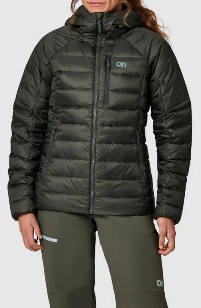 Outdoor Research Helium Down Hoodie In Dark Laurel