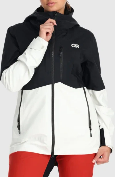 Outdoor Research Hemispheres Ii Gore-tex® Waterproof Jacket In Black/snow