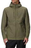 Outdoor Research Shadow Hybrid Hooded Water Resistant Jacket In Green