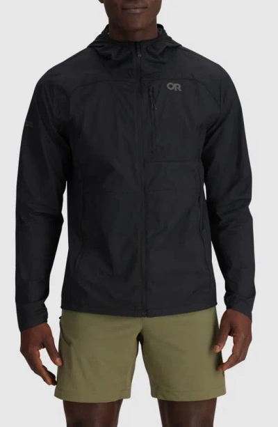 Outdoor Research Shadow Wind Zip-up Hoodie In Black