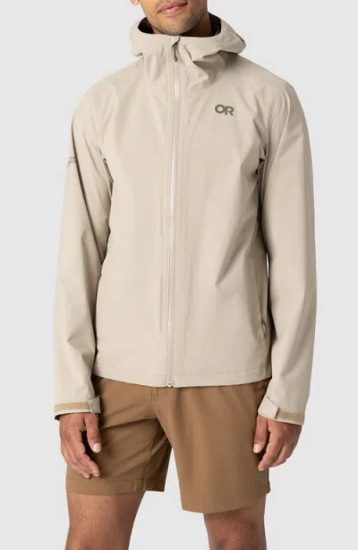 Outdoor Research Stratoburst Packable Rain Jacket In Neutral