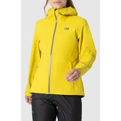 Outdoor Research Stratoburst Packable Rain Jacket In Yellow