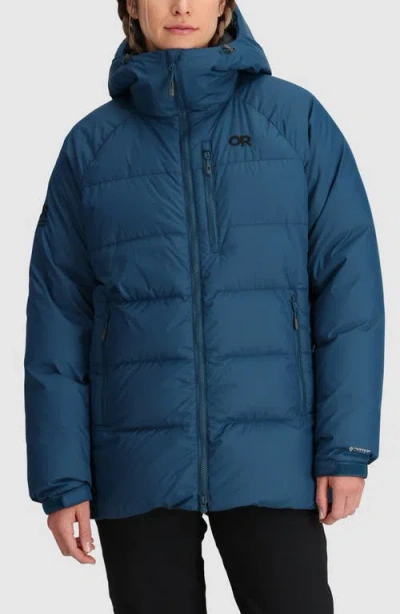 Outdoor Research Super Alpine 800 Fill Power Down Parka In Blue