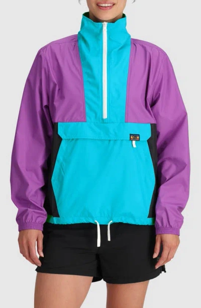 Outdoor Research Swiftbreaker Water Resistant Windbreaker Anorak In Cortez/ Geode/ Black