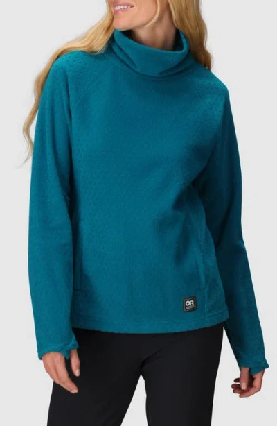 Outdoor Research Trail Mix Xt Fleece Cowl Neck Top In Blue