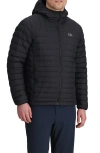 Outdoor Research Transcendent Hooded Down Puffer Jacket In Black