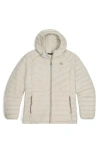 Outdoor Research Transcendent Water Resistant 800 Fill Power Hooded Down Jacket In White