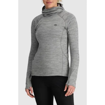 Outdoor Research Vigor Grid Fleece Quarter Zip Hoodie In Gray