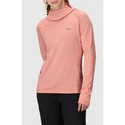 Outdoor Research Vigor Grid Fleece Quarter Zip Hoodie In Pink
