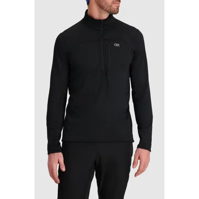 Outdoor Research Vigor Half Zip Fleece Pullover In Black