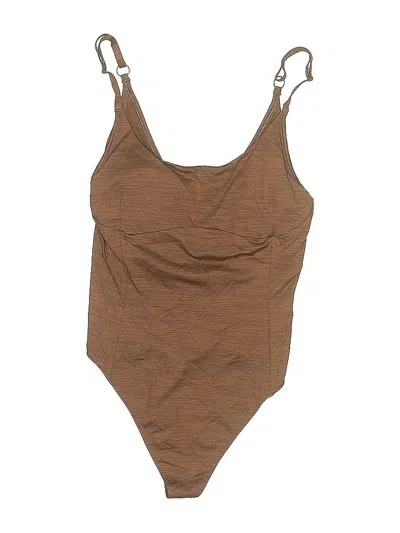 Pre-owned Outdoor Voices Bodysuit In Brown