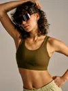 Outdoor Voices Coolform Bra In Dark Olive