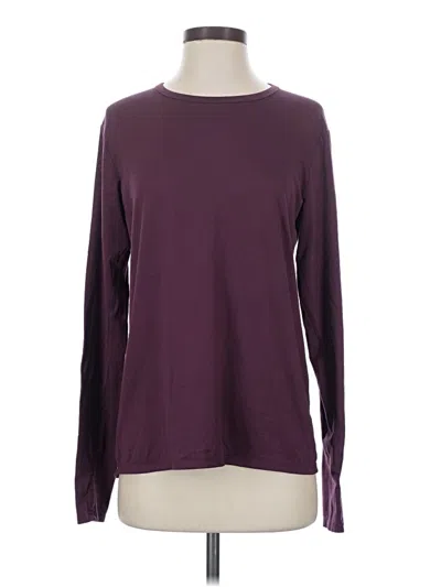 Pre-owned Outdoor Voices Long Sleeve T-shirt In Burgundy