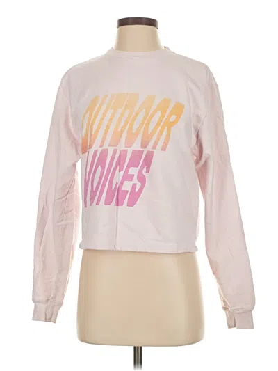 Pre-owned Outdoor Voices Long Sleeve T-shirt In Pink