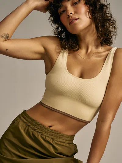 Outdoor Voices Seamlessrib Longline Bra In Burlap