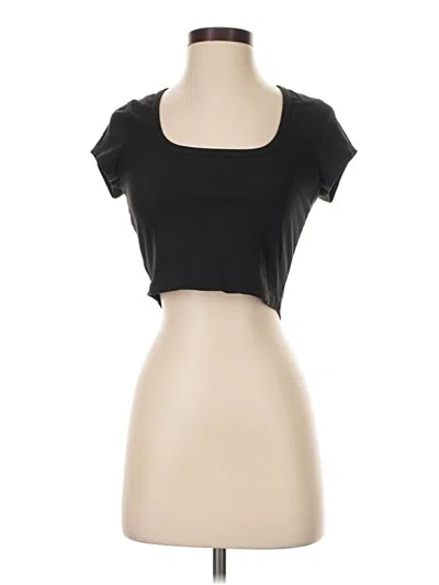 Pre-owned Outdoor Voices Short Sleeve Top Black Sweetheart Neckline Tops