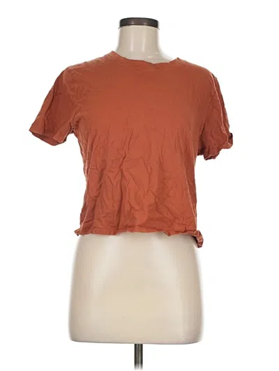 Pre-owned Outdoor Voices Short Sleeve T-shirt In Brown