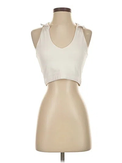 Pre-owned Outdoor Voices Sleeveless Top Ivory Halter Neckline Tops