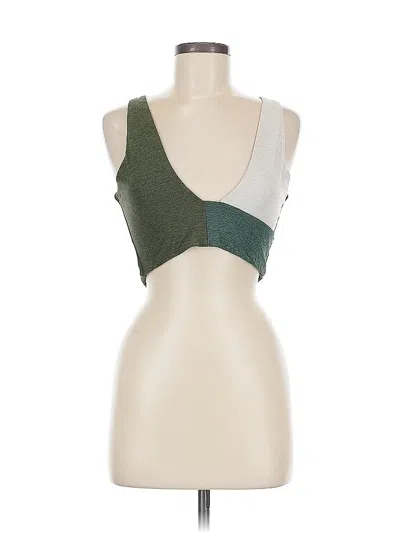 Pre-owned Outdoor Voices Tank Top Green Strapless Neckline Tops