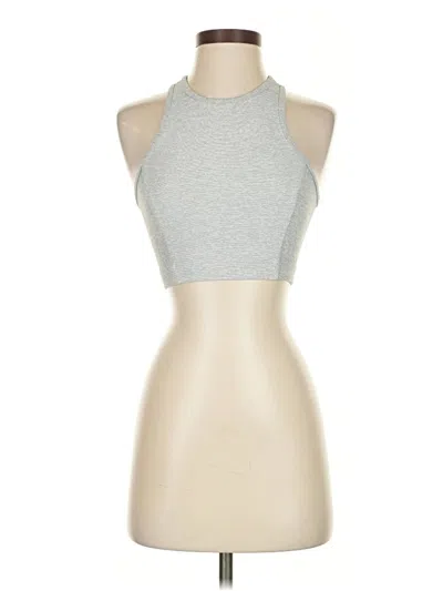 Pre-owned Outdoor Voices Tank Top Silver Halter Neckline Tops