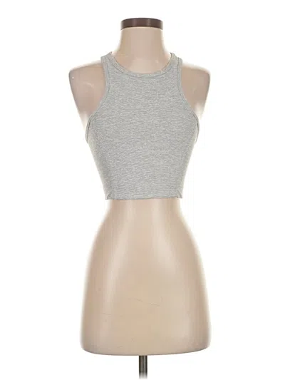Pre-owned Outdoor Voices Tank Top Silver Halter Neckline Tops