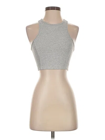 Pre-owned Outdoor Voices Tank Top Silver Halter Neckline Tops