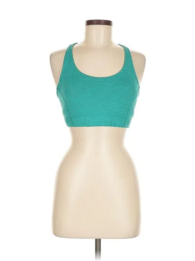 Pre-owned Outdoor Voices Tank Top Teal Halter Neckline Tops In Blue