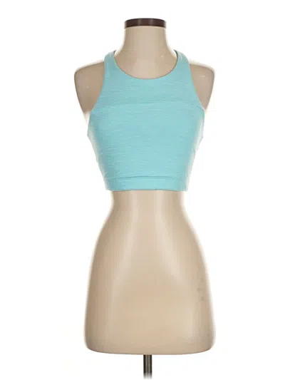 Pre-owned Outdoor Voices Tank Top Teal Halter Neckline Tops In Blue
